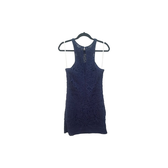 Lilly Pulitzer Jamie Knit Crochet Shift Dress In Navy Blue Sz MEDIUM  $248 - Picture 3 of 9